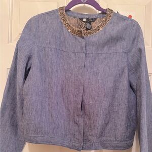 Carole Little Linen Cropped Jacket